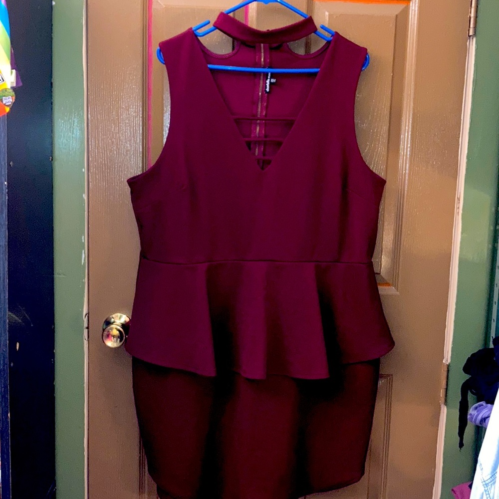 Charlotte Russe Maroon Party Dress - Plus Size